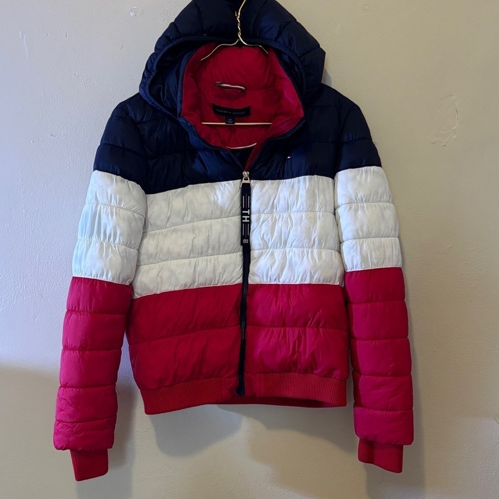 Tommy Hilfiger Kids Puffer Jacket - Red, White, and Blue